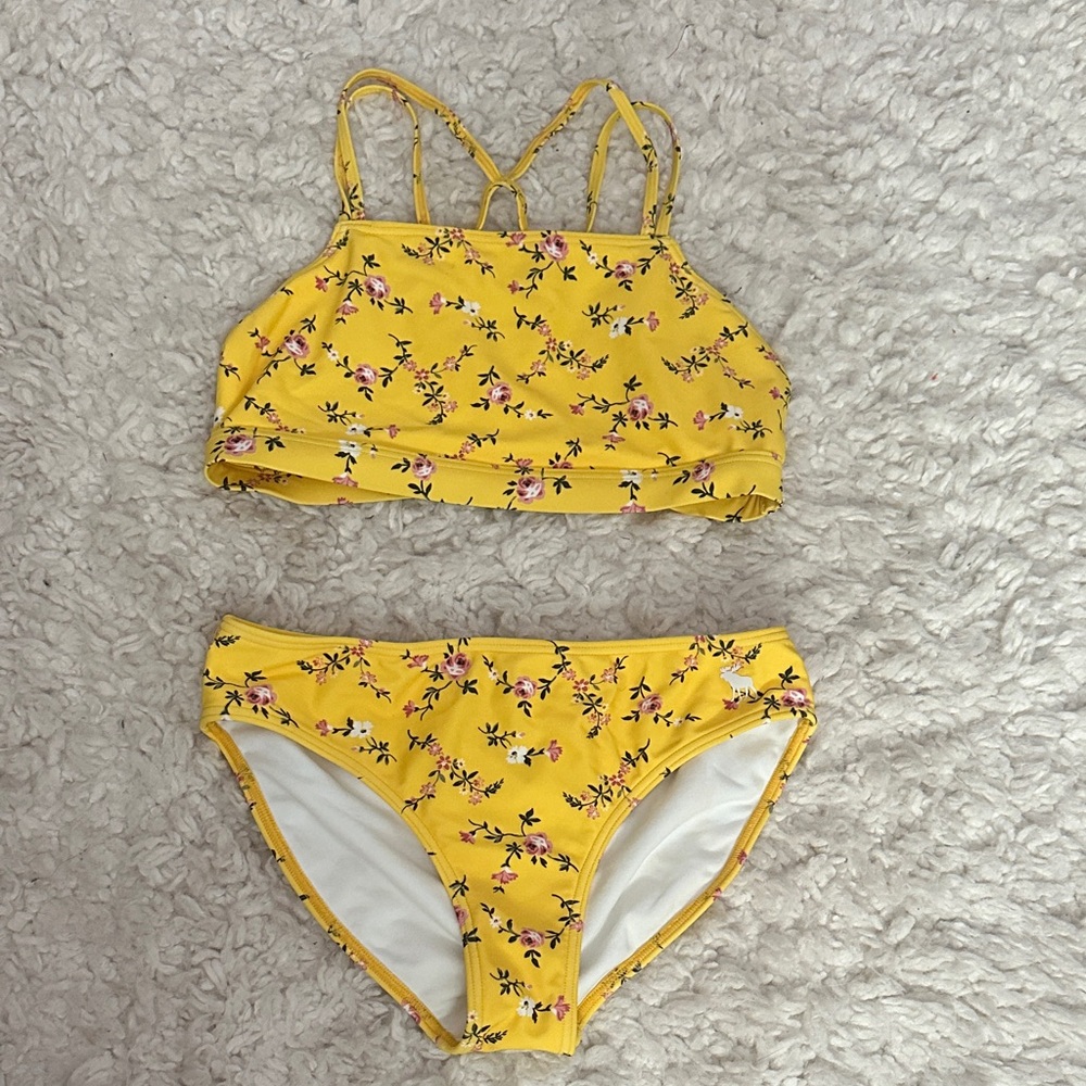 Abercrombie Kids Yellow Floral Bikini set